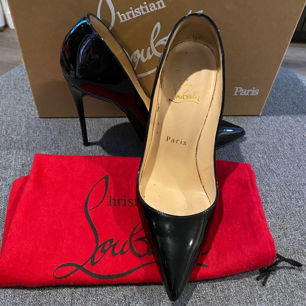 Christian Louboutin So Kate Black Patent 35.5